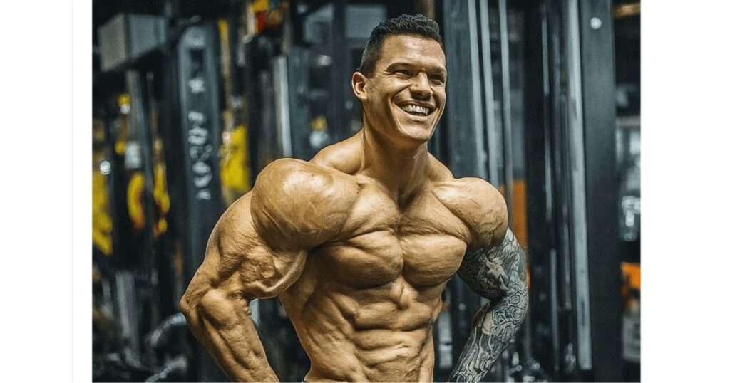 gain muscle without gaining fat, a lean bulky man who has
