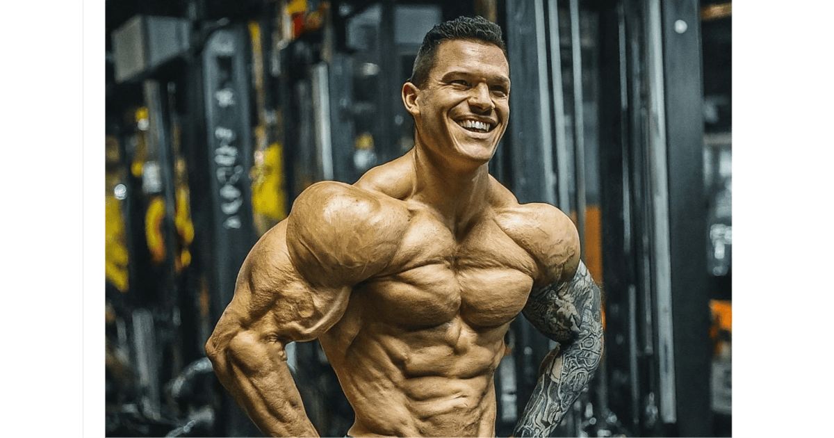 a lean bulky man who has gain muscle without gaining fat