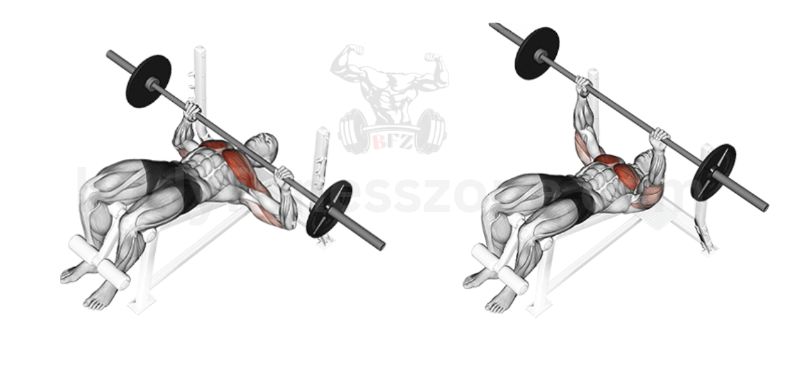 a man is doing decline bench press exercise