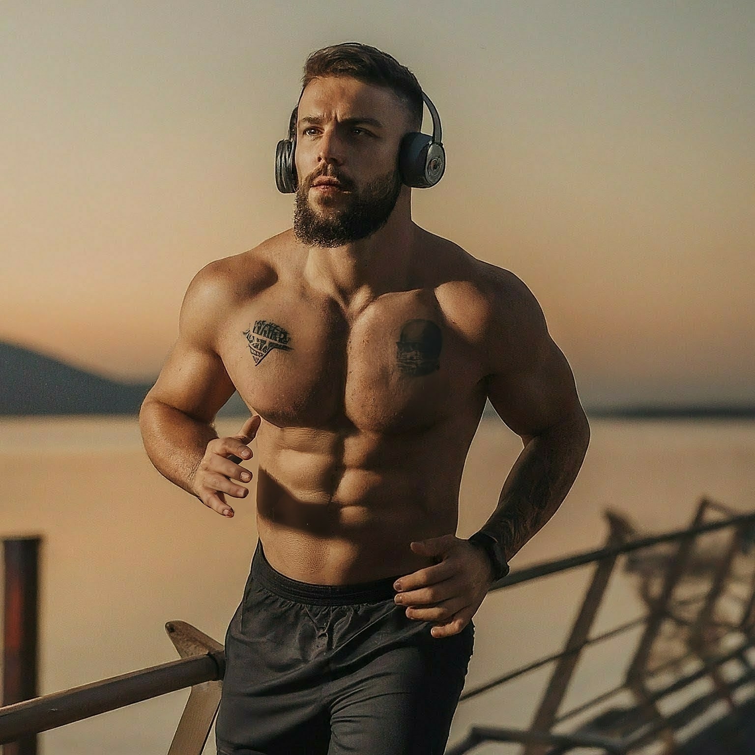 cardio and strength training a man is doing cardio ealy in the morning