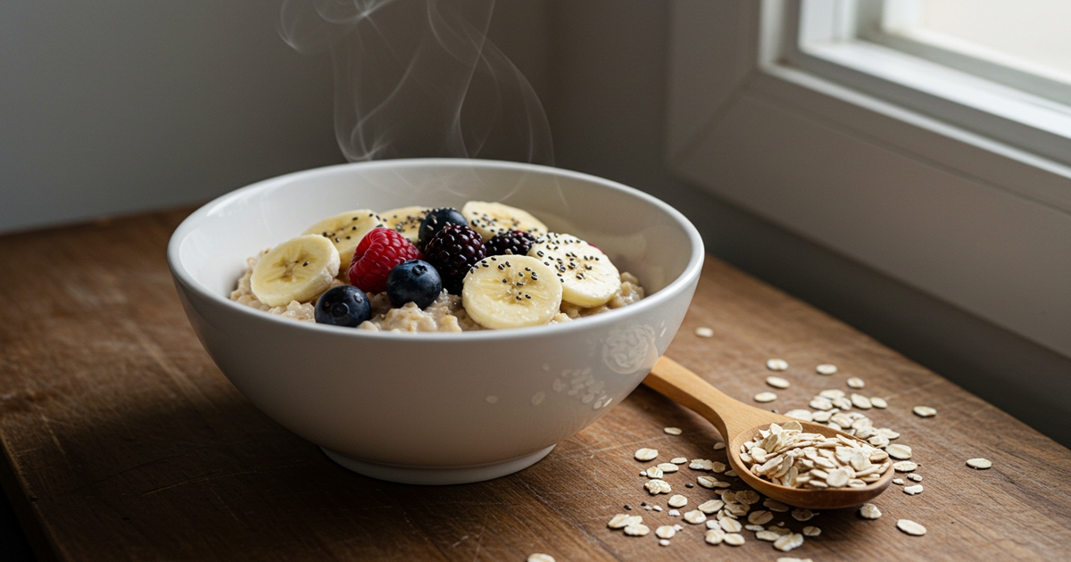 A bowl of oats representing one of the best healthy carbs to eat