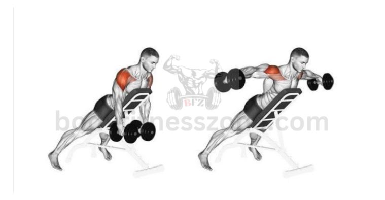 A man doing incline lateral raises as part of his shoulder workouts