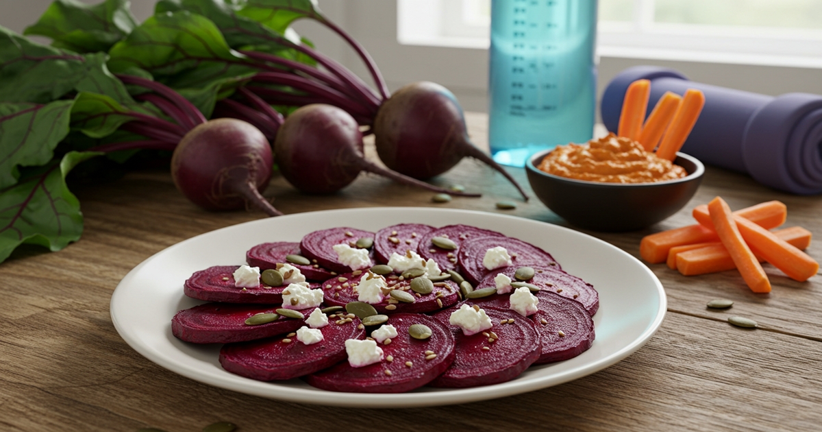 Fresh whole and sliced beetroot showing deep red color