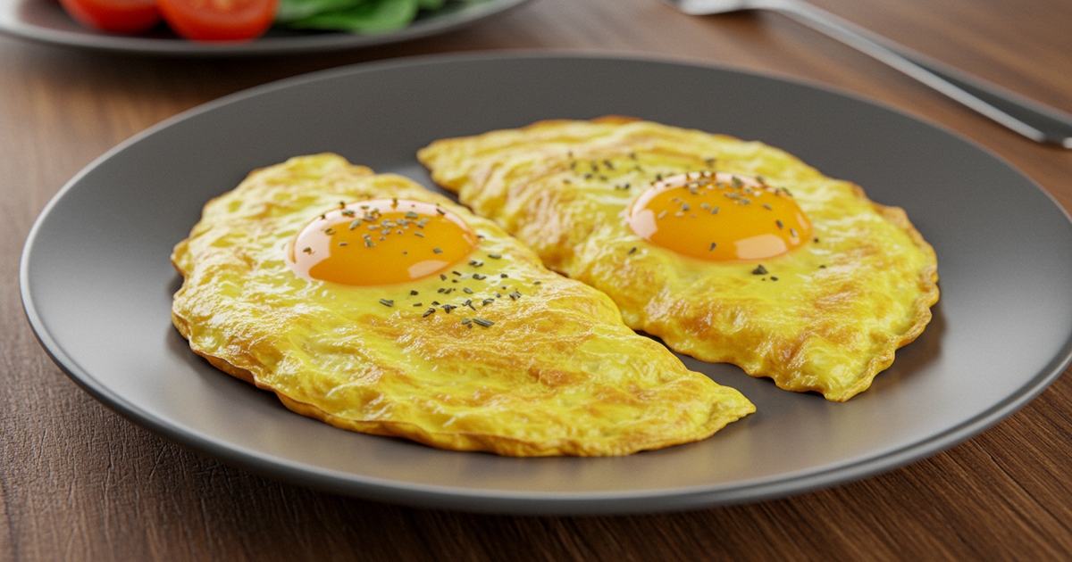 Plain egg omelet as a high quality protein source