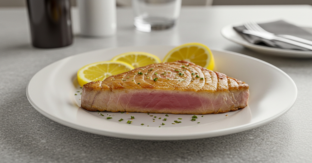 Tuna fillet served as high quality protein source