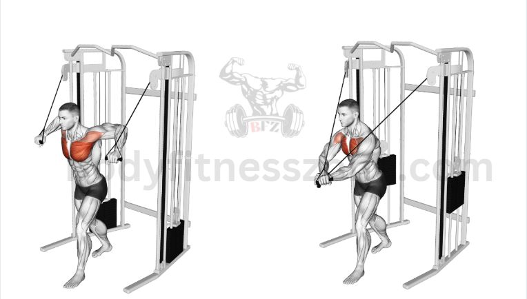 exercises for lower pectoral a man is doing cable crossover