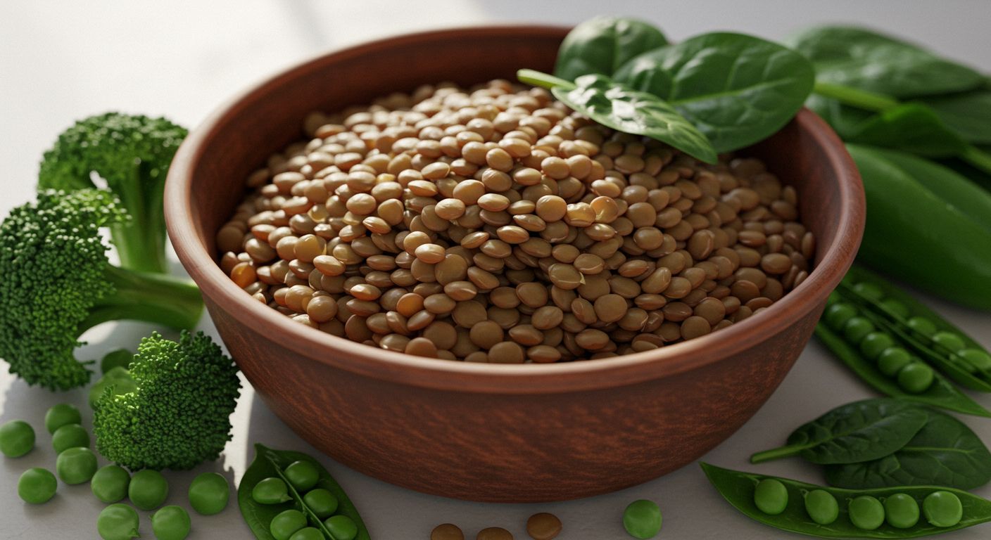 Lentils and Green Vegetables – Protein and Fiber Rich
