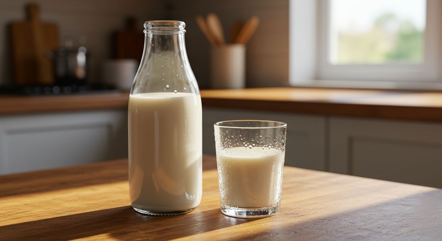 Fresh Glass of Whole Milk