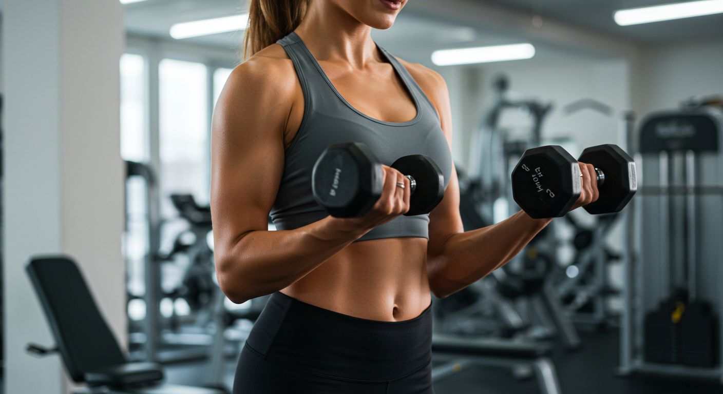 Toned and slim arms of a woman demonstrating arm workouts for women